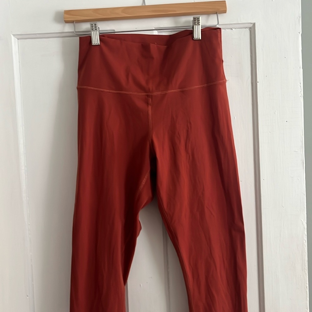 Everlane ReNew high waisted leggings, burnt orange, size large
